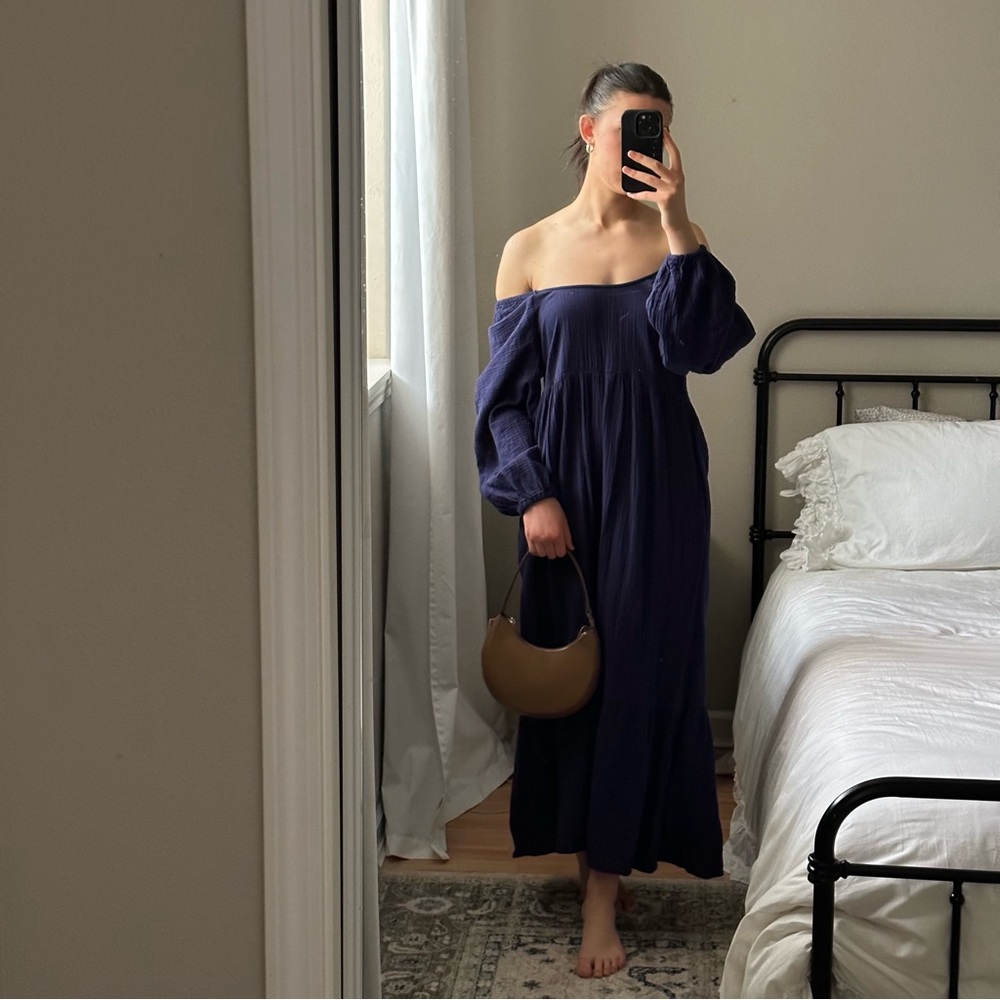 Universal Thread Navy Off-Shoulder Maxi Dress